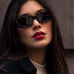 YooThink Black Rectangle Sunglasses for UV Protection