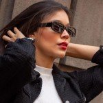 YooThink Black Rectangle Sunglasses for UV Protection