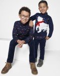 Boys' Christmas Truck Print Button Down Shirt