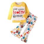 Toddler Girl Graphic Top & Flared Pants Set