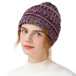 Cozy Purple Slouchy Beanie Hat for Women