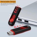 MAKACTUA 64GB USB Flash Drive, USB 2.0 Memory Stick Thumb Drive Pen Drives Jump Drive for Data Storage Black/Red