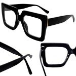 Oversized Square Blue Light Glasses for Women