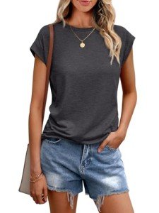 Cute Casual Cap Sleeve Tee for Women