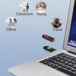 MAKACTUA 64GB USB Flash Drive, USB 2.0 Memory Stick Thumb Drive Pen Drives Jump Drive for Data Storage Black/Red