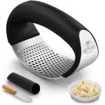 Zulay Stainless Steel Garlic Press and Peeler Set