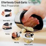 Zulay Stainless Steel Garlic Press and Peeler Set