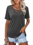 Stylish V-Neck Short Sleeve Blouse for Women