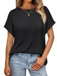 Oversized Black Short Sleeve Casual Women’s Top