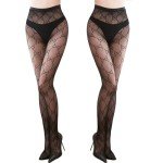 Floral Fishnet Tights - 2 Pack for Women