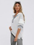 Stylish Striped V-Neck Oversized Sweatshirt for Fall