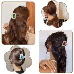 6 Pack Medium Rectangle Claw Clips for Hair