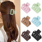 6 Pack Medium Rectangle Claw Clips for Hair