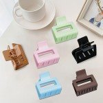 6 Pack Medium Rectangle Claw Clips for Hair
