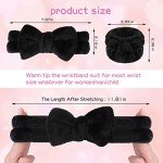 Fluffy Bow Tie Makeup Headband and Wristbands Set