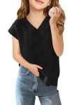 Girls' Oversized V-Neck Knit Tank Top