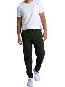 Men's Fleece Joggers with Pockets - Green
