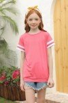 Girls' Striped Color Block Tunic Top - Pink