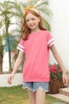 Girls' Striped Color Block Tunic Top - Pink