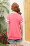 Girls' Striped Color Block Tunic Top - Pink