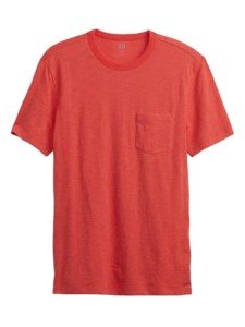 GAP Men's Pocket Crew T-Shirt - Fire Coral
