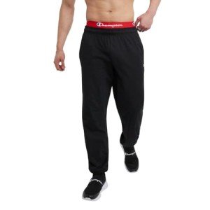 Men's Black Jersey Sweatpants with Closed Bottom