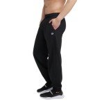 Men's Black Jersey Sweatpants with Closed Bottom