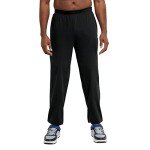 Men's Black Jersey Sweatpants with Closed Bottom