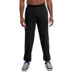 Men's Black Jersey Sweatpants with Closed Bottom
