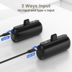 HUAENG Portable Charger for iPhone, 5500mAh Plug in Ultra-Compact Power Bank Small Battery Pack Phone Charger Compatible with iPhone 14 13 12 11 Pro Max XR XS X 8 7 6 Airpods-Black