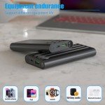 ELEFULL Power Bank 10,000 mAh, Built-in Cable, USB C Battery Pack Portable Charger with LED Flashlight, Small but Powerful External Phone Battery for iPhone, Samsung, Tablet, Camera, etc