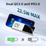 Portable Charger 10000mAh, Power Bank 22.5W Fast Charge, Slim Battery Backup with USB C in/Out, LCD Display External Battery Pack Compatible with iPhone 16 15 14 13 12, Samsung, Google, Android etc