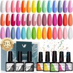 24-Piece Gel Nail Polish Set in 21 Colors