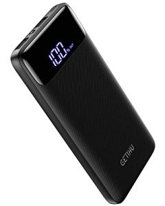 GETIHU Power Bank, 3A High Speed 10000mAh LED Display USB C Portable Charger, Tri-outputs Battery Pack with Flashlight Compatible with iPhone 13 12 11 X Samsung Huawei Xiaomi iPad, etc[2022 Upgraded]