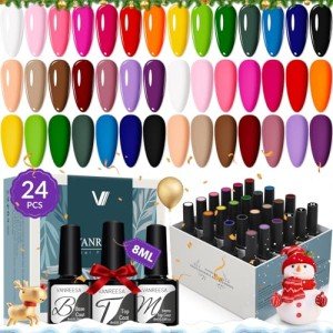 24 Color Gel Nail Polish Set - 24 Pcs