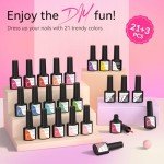 24-Piece Gel Nail Polish Set in 21 Colors