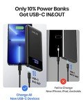 GETIHU Power Bank, 3A High Speed 10000mAh LED Display USB C Portable Charger, Tri-outputs Battery Pack with Flashlight Compatible with iPhone 13 12 11 X Samsung Huawei Xiaomi iPad, etc[2022 Upgraded]