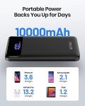 GETIHU Power Bank, 3A High Speed 10000mAh LED Display USB C Portable Charger, Tri-outputs Battery Pack with Flashlight Compatible with iPhone 13 12 11 X Samsung Huawei Xiaomi iPad, etc[2022 Upgraded]
