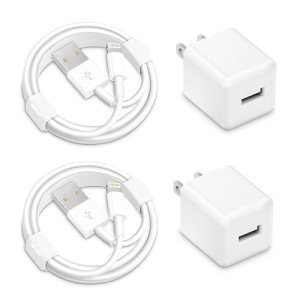 i Phone Charger, 5W USB to Lightning Cable 6Ft Quick Fast Charging Cord USB Wall Chargers Power Adapter for i Phone 14/13/12/11/X/8 Plus/XR/XS Max/SE/i Pad(2-Pack)