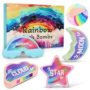 Rainbow Bath Bombs – Fun for Kids (4 Pack)