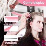 3-Pc Hair Brush Set with Rat Tail Comb - Pink