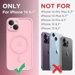 CAPRARO Magnetic for iPhone 14 Case, [Compatible with MagSafe] [Full Camera Protection] [14FT Drop Protection] Shockproof Protective Slim Translucent Matte Phone Case for iPhone 14, Peach Pink