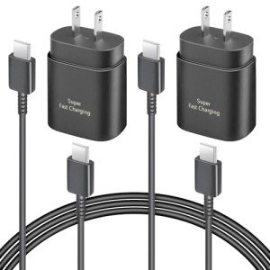 2 Pack USB C Charger, 25W Type C Charger Fast Charging with USB C to C Charger Cable 6FT Android Phone Charger for Galaxy S24 Ultra/S23+/S22/S21/S20
