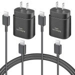 2 Pack USB C Charger, 25W Type C Charger Fast Charging with USB C to C Charger Cable 6FT Android Phone Charger for Galaxy S24 Ultra/S23+/S22/S21/S20