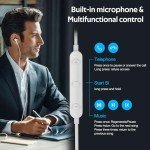 Wired Earbuds in-Ear Headphones, 3 Year Warranty,Wired Earbuds with Microphone HiFi Stereo,Earphone with Noise Isolating,S/M/L Ear Bud Tips,Compatible with iPhone, iPad, Android,Computer,Kids,Students