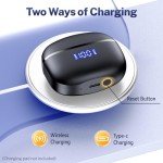 GNMN Wireless Earbuds Bluetooth Headphones Deep Bass Stereo Sound Ear Buds Waterproof Earphones 68Hrs Playback with Wireless Charging Case & Mic for iPhone Android TV Laptop Sports Black