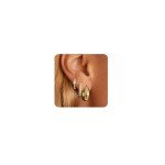 Gold Plated Hoop Earrings Set for Women