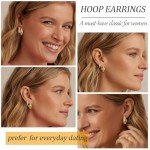 Gold Plated Hoop Earrings Set for Women