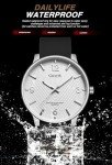 Minimalist Waterproof Men's Wrist Watch - Silver White