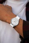 Minimalist Waterproof Men's Wrist Watch - Silver White